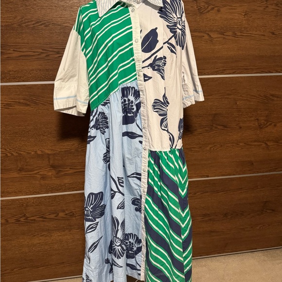Anthropologie x Maeve Mixed-Print Buttondown Dress L - Picture 5 of 14